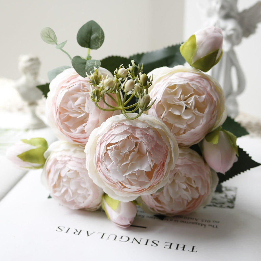 Junips | Blossom Collection: Exquisite 5-Head Silk Flower Bouquet