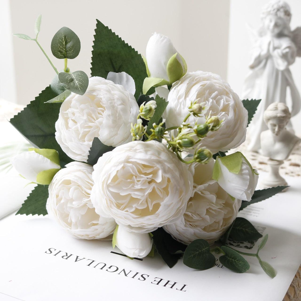 Junips | Blossom Collection: Exquisite 5-Head Silk Flower Bouquet