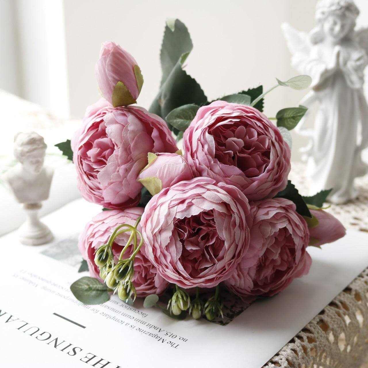 Junips | Blossom Collection: Exquisite 5-Head Silk Flower Bouquet