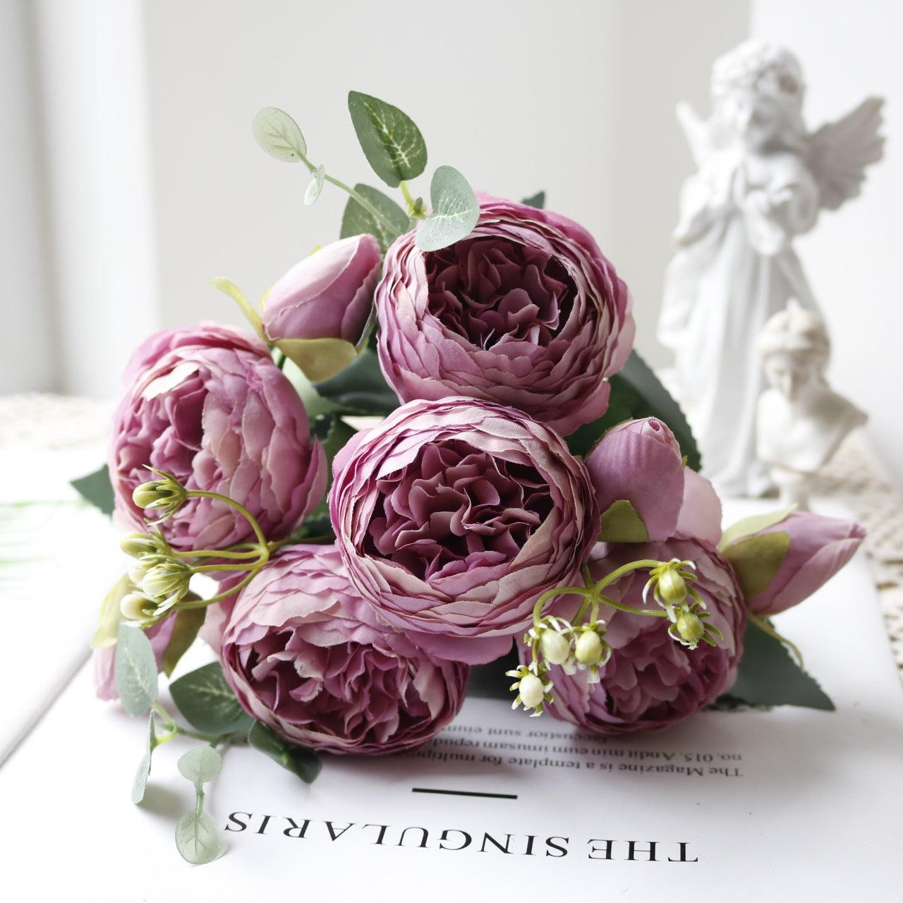 Junips | Blossom Collection: Exquisite 5-Head Silk Flower Bouquet