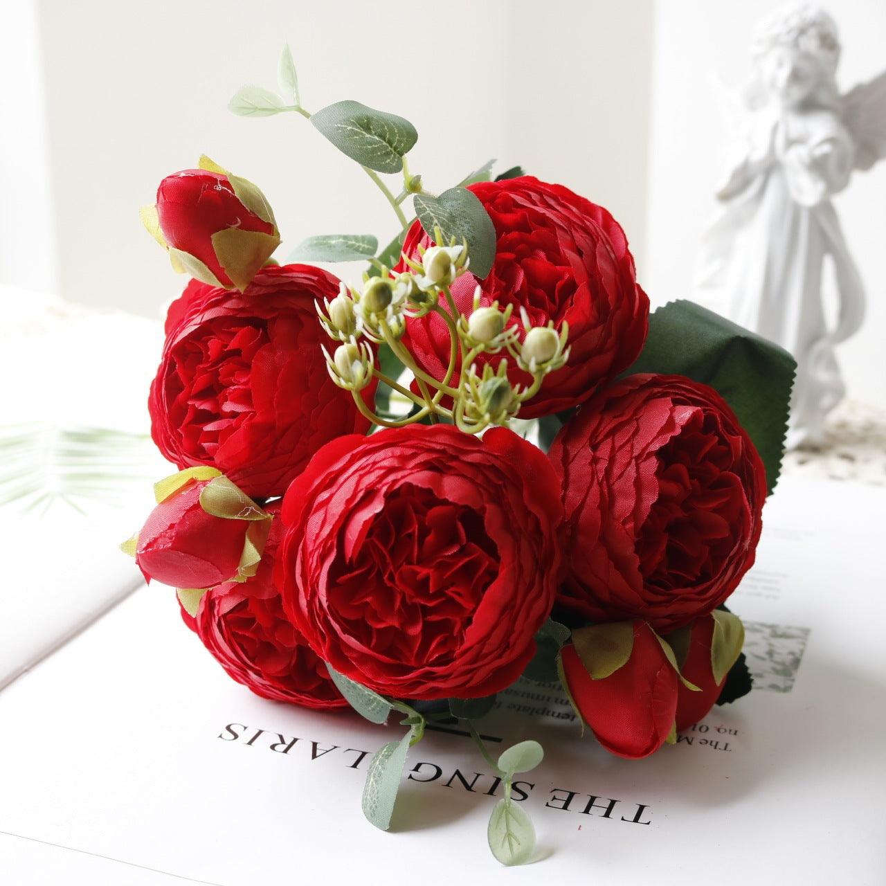 Junips | Blossom Collection: Exquisite 5-Head Silk Flower Bouquet
