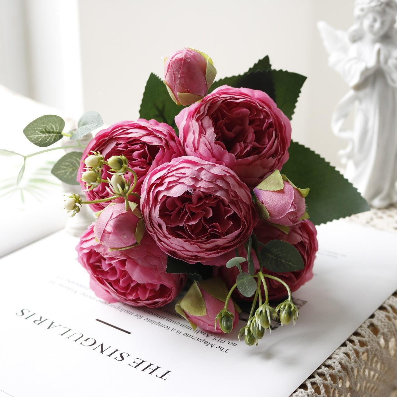 Junips | Blossom Collection: Exquisite 5-Head Silk Flower Bouquet