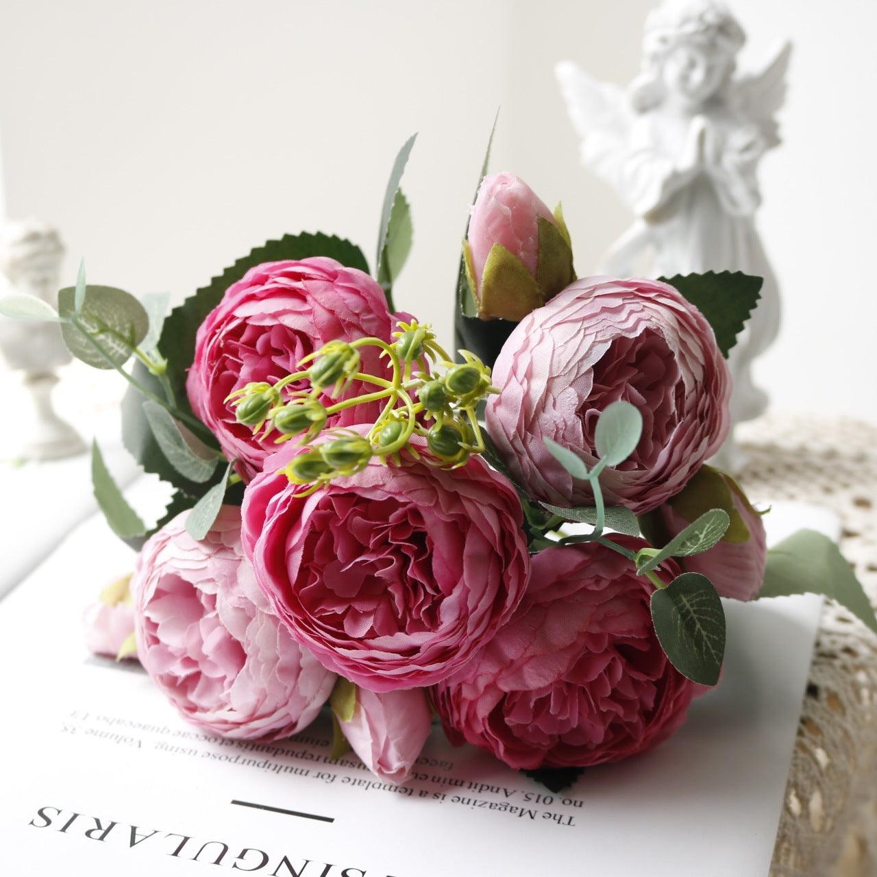 Junips | Blossom Collection: Exquisite 5-Head Silk Flower Bouquet