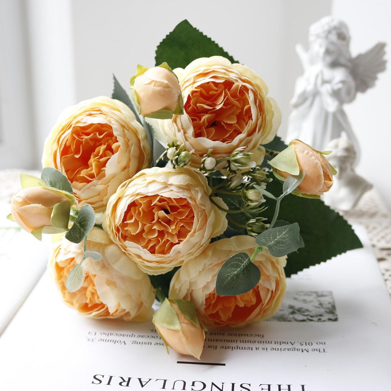 Junips | Blossom Collection: Exquisite 5-Head Silk Flower Bouquet