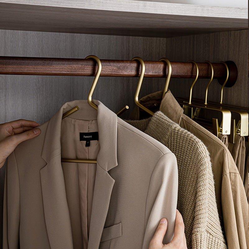 Junips | 5 pieces of hangers made of solid matte gold/silver │ Seamless wardrobe organizer made of metal