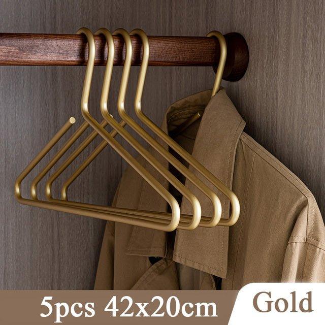 Junips | 5 pieces of hangers made of solid matte gold/silver │ Seamless wardrobe organizer made of metal