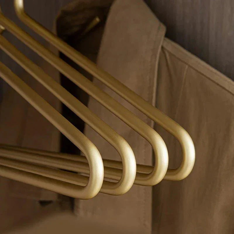 Junips | 5 pieces of hangers made of solid matte gold/silver │ Seamless wardrobe organizer made of metal