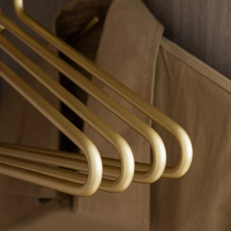 Junips | 5 pieces of hangers made of solid matte gold/silver │ Seamless wardrobe organizer made of metal
