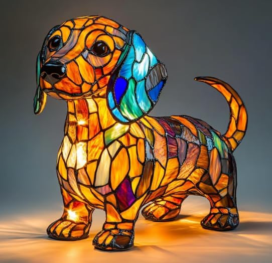 Junips | GlowPaw Dog Tribute Lamp – Handmade Acrylic Night Light for Dog Lovers (USB Powered)