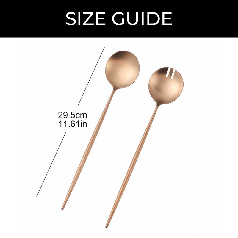 Junips | Rose Gold Salad Cutlery and Serving Utensils Set