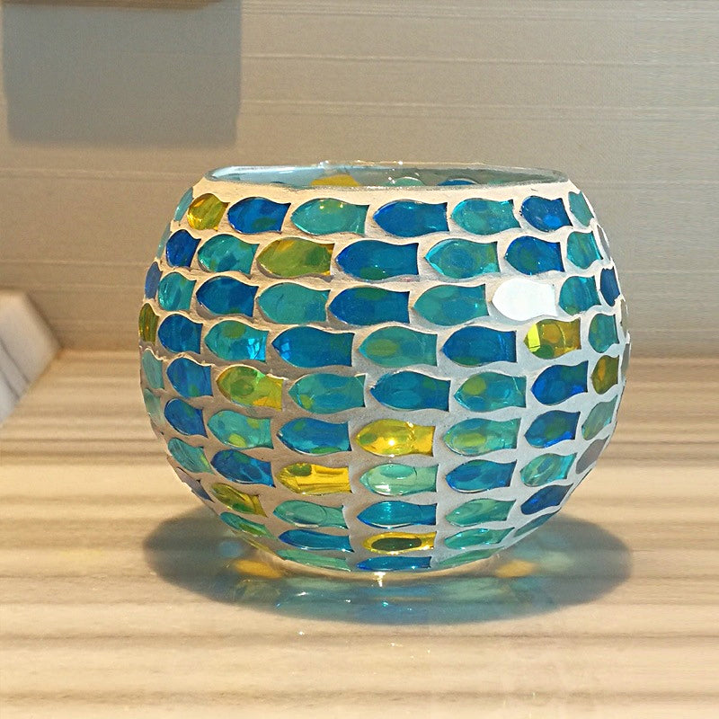 Junips | European Retro Glass Mosaic Tealight Holder