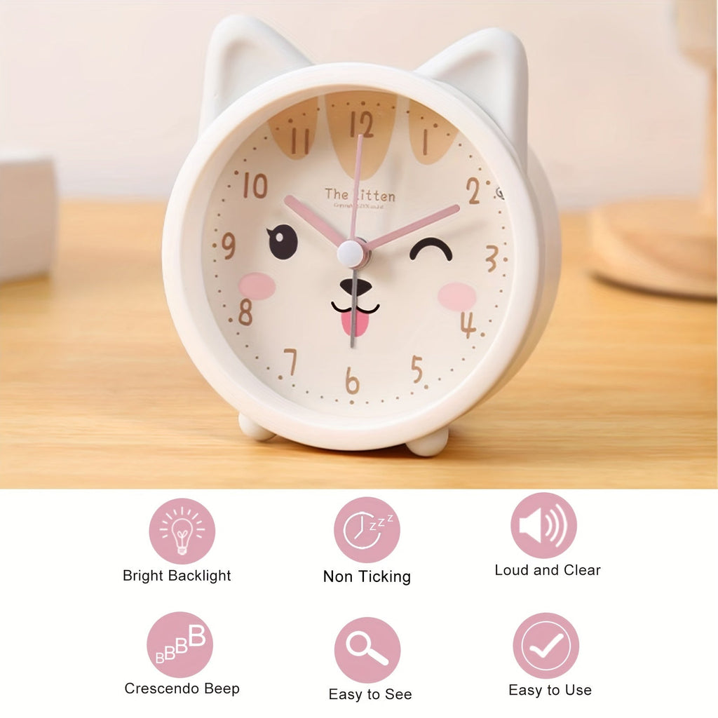 Junips | Children's Alarm Clock with Night Light – Quiet, Rabbit Pattern & Compact Design