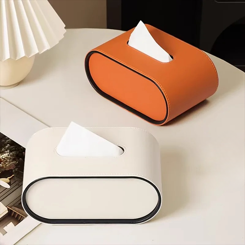 Junips | Tissue box - Oval Elegance - Leather design - Functional & Stylish