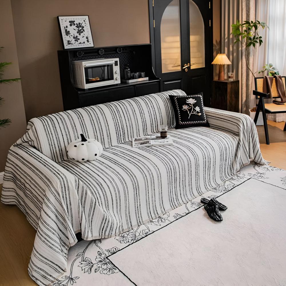 Junips | Regal Stripes Chenille Sofa Cover