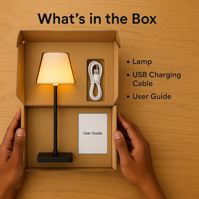 Junips | Luminara™ | Modern Rechargeable LED Wireless Table Lamp | Portable Lighting for Home, Office & Outdoor Use