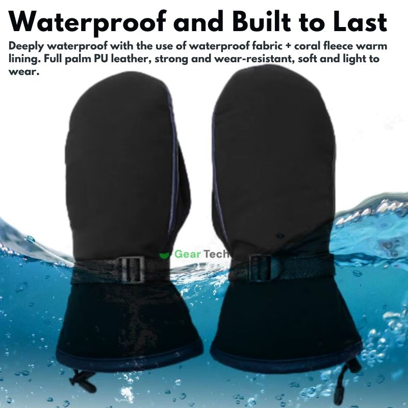 Junips | Electric Heating Gloves | Integrated 10,000 mAh Power Bank | Dual-Sided Carbon Fiber Heating Elements | 3-Stage Thermal Control | Waterproof Down-Fabric & Anti-Slip PU Palm