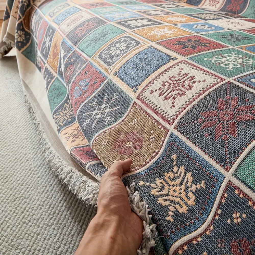 Junips | Geneva Boho Knitted Sofa Cover
