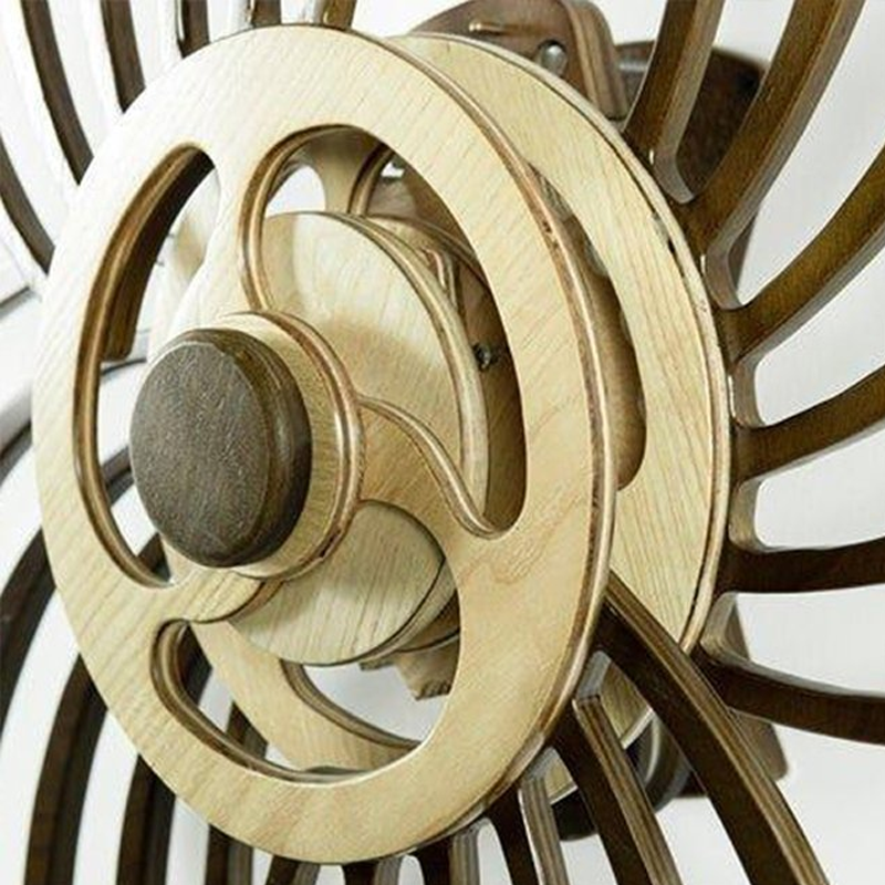 Junips | Handmade Kinetic Wall Sculpture | Mechanical Spring-Driven Wooden Automata | 14-24 Hour Runtime | Precision-Balanced Hardwood Gears | 35cm Geometric Wall Art | Style 1 (Boomerang) & Style 2 (Vice Versa)