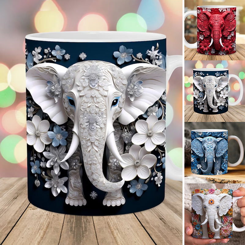 Junips | 3D Elephant Flower Mug