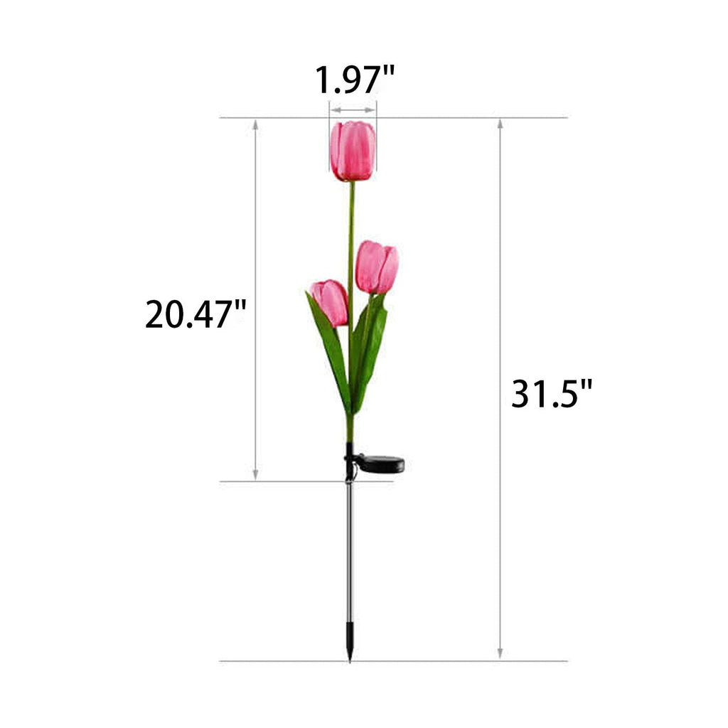 Junips | Solar Tulip Lawn Light Outdoor Garden LED Tulip Flower Light Ground Stake Landscape Light
