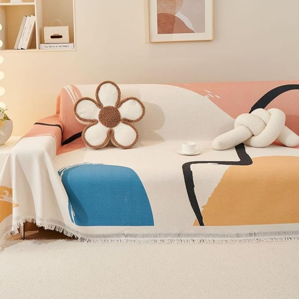 Junips | Lumiere Abstract Tasseled Sofa Cover