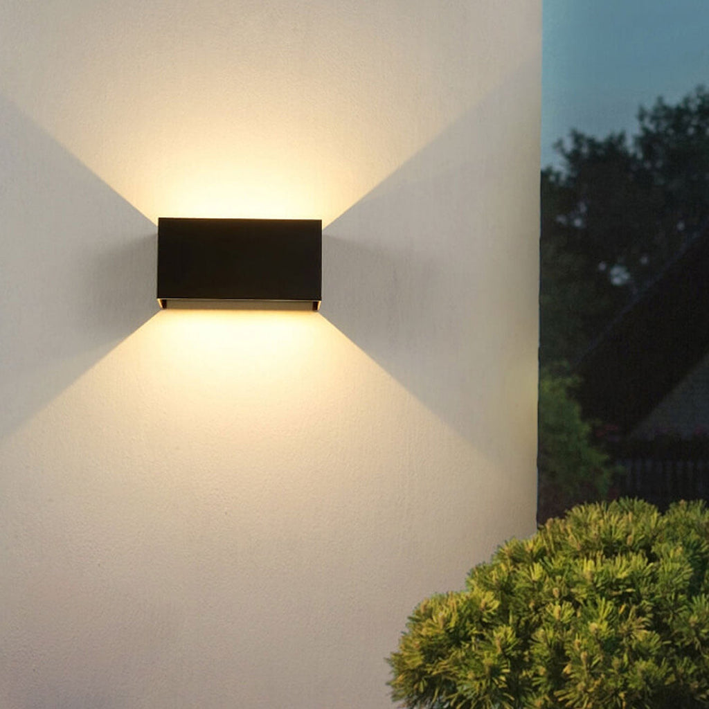 Junips | Modern waterproof rectangular LED wall light for outdoor use with up and down lighting