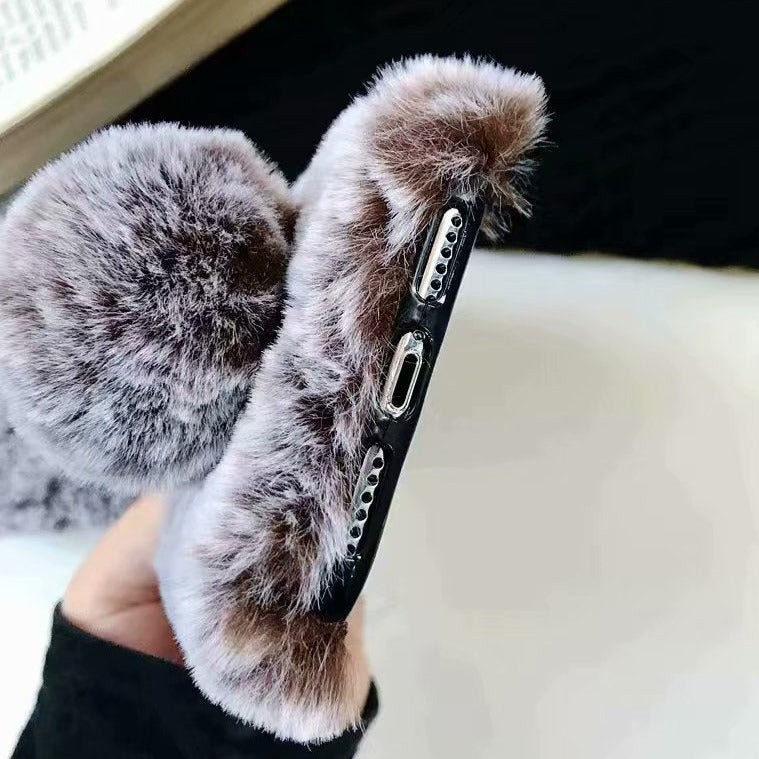 Junips | Grey Fox Hair Fur Ball Grid Design Iphone Cases