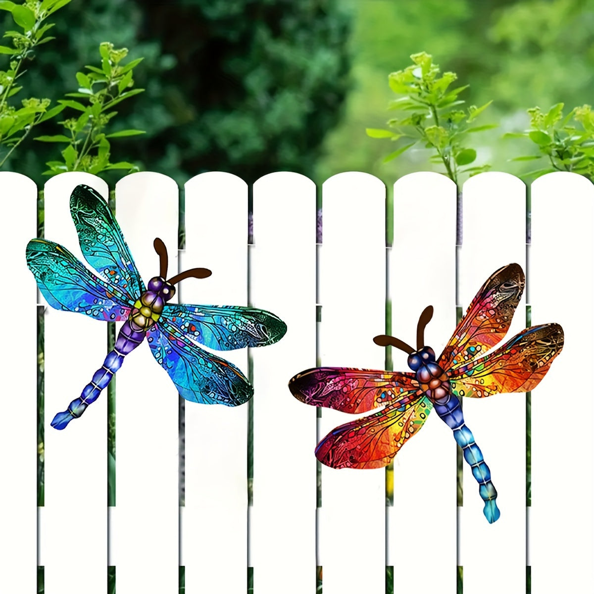 Junips | 1/2 piece vibrant dragonfly wall art made of metal – artistic outdoor decoration for gardens, homes, and events – durable, versatile, and eye-catching – a perfect gift idea for any occasion