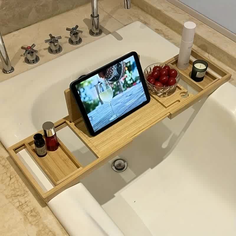Junips | Bamboo Bathtub Tray - For Ultimate Relaxation