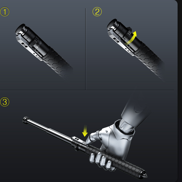Junips | Telescopic Safety Stick | Automatic One-Click Deployment | Premium Alloy Steel Construction | Anti-Slip Ergonomic Grip | Available in 39cm, 52.5cm, & 65cm Lengths