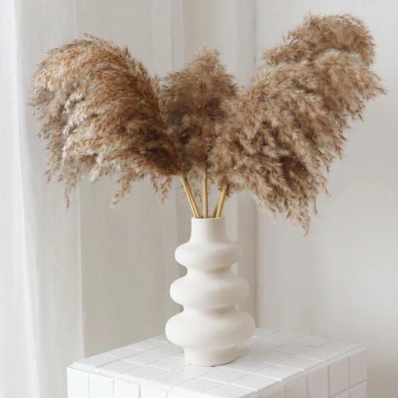 Junips | 60 cm natural, real, brown-beige dried pampas grass bouquet │ fluffy feather for modern boho home decoration