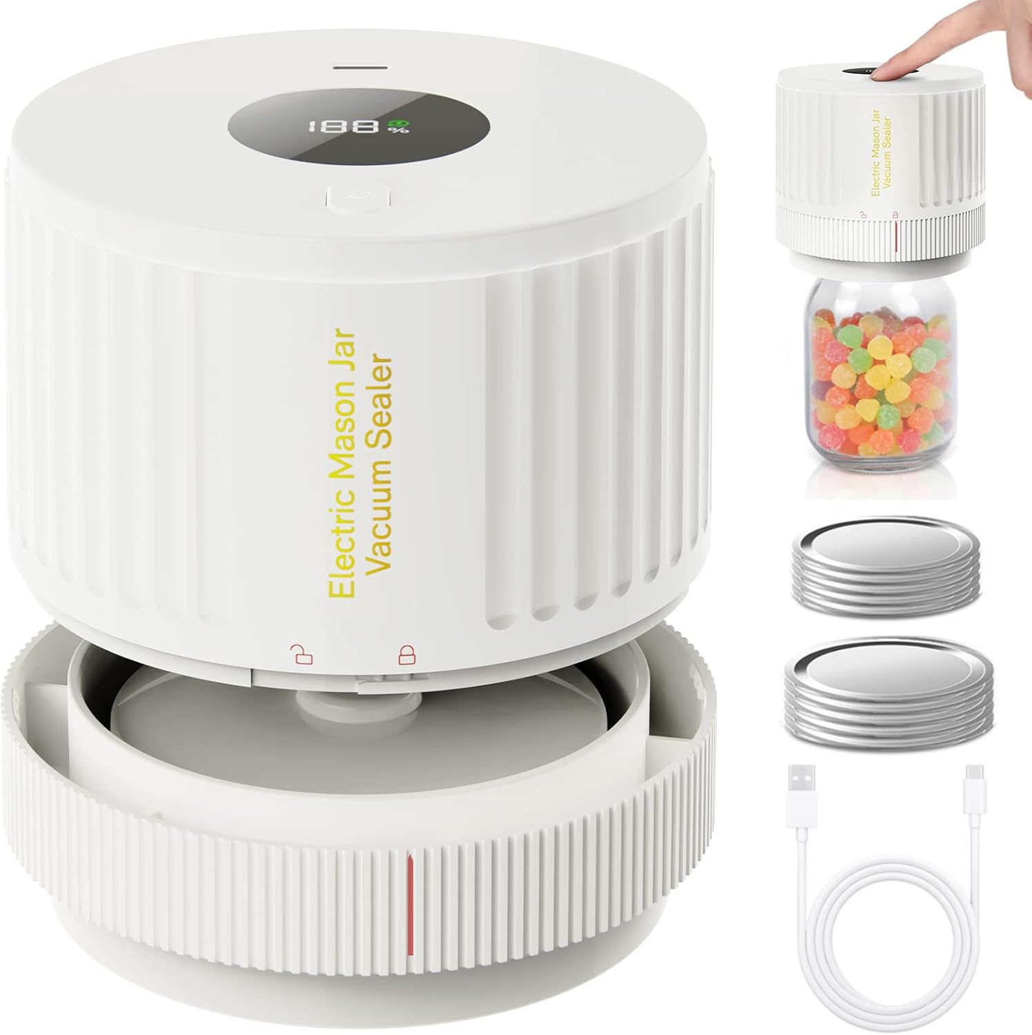 Junips | Electric Mason Jar Vacuum Sealer Set - Preserve Freshness Quickly!