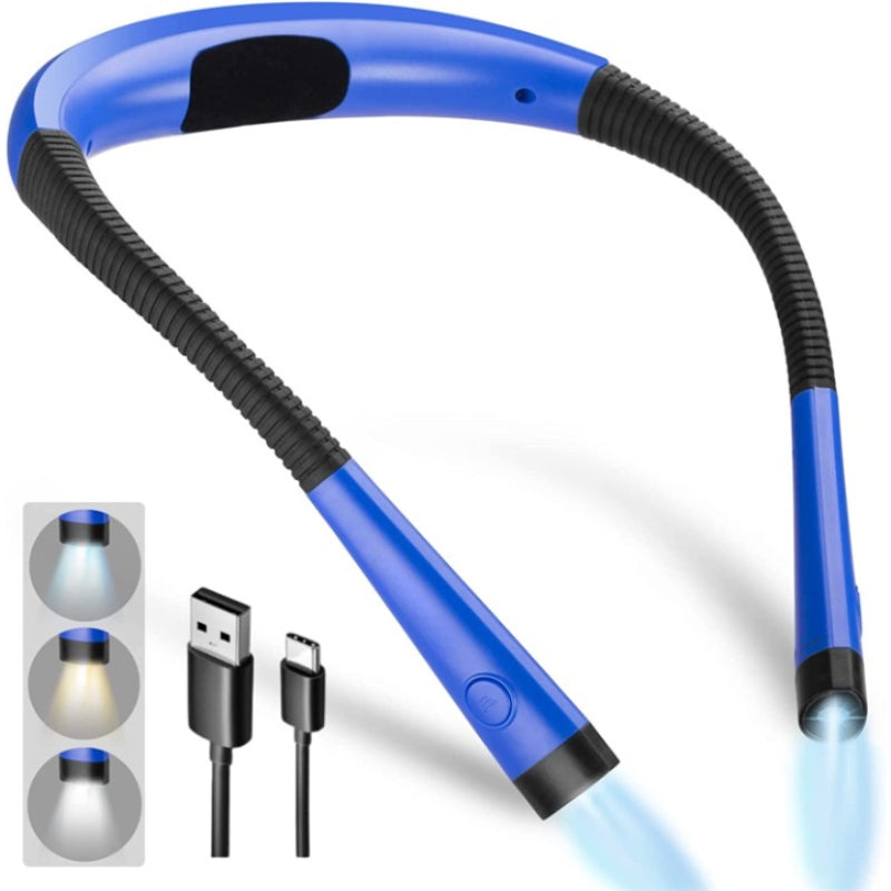 Junips | LED Neck Reading Lamp, Book Light for Reading in Bed, 3 Colors, 6 Brightness Levels, Flexible Arm, Rechargeable, Durable, Perfect for Reading, Knitting, Camping, Repairing