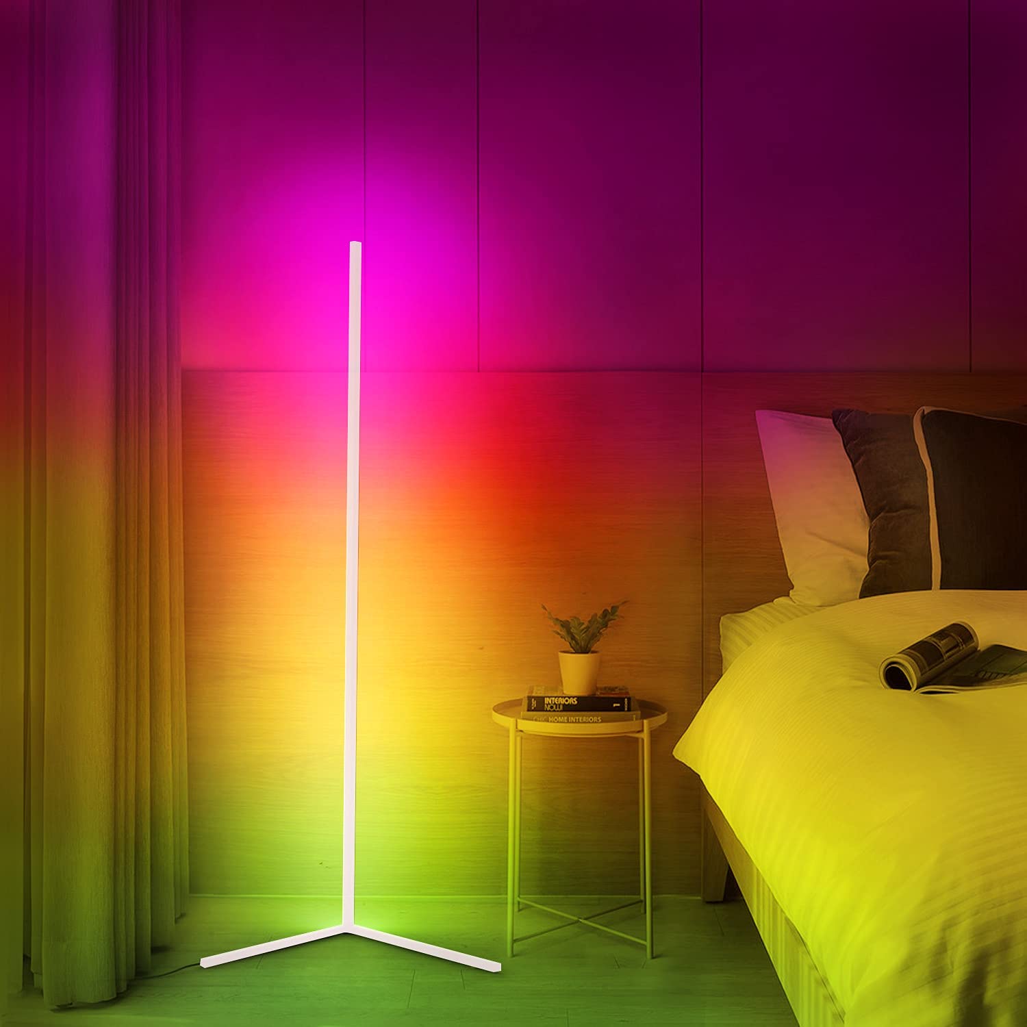 Junips | Modern Corner LED Floor Lamp – Space-Saving Minimalist Design with Soft Ambient Lighting
