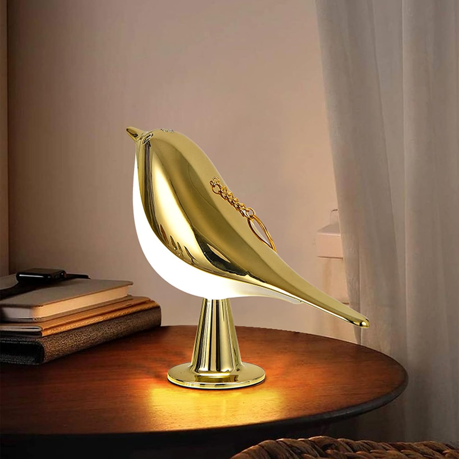 Junips | Modern Wood LED Table Lamp Bird Design
