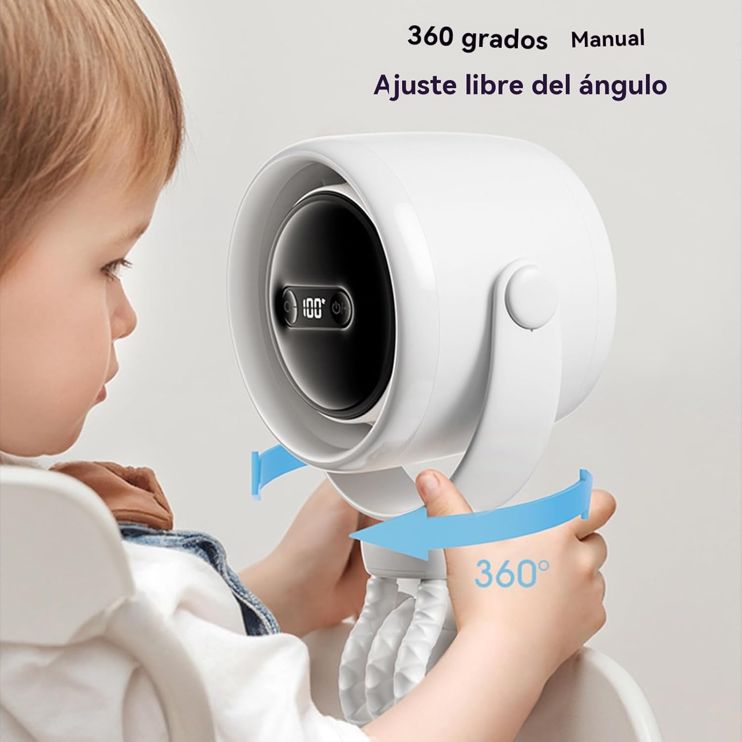 Junips | Rechargeable Clip-On Stroller Fan with Night Light 100 Speeds