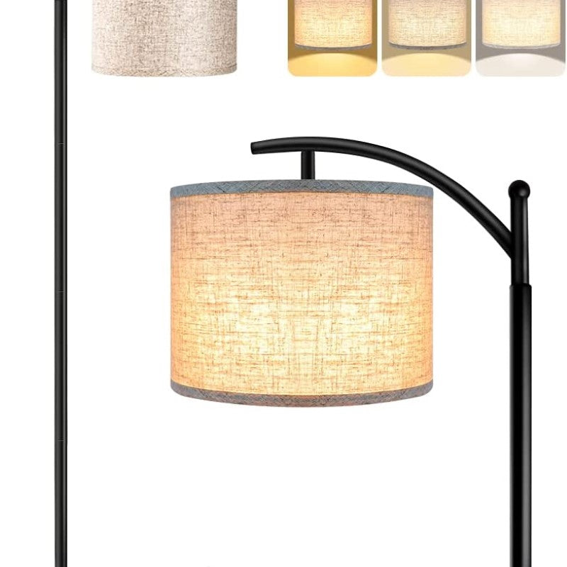 Junips | Floor lamp with 3 color temperatures LED bulb, floor lamp high industrial floor lamp reading for bedroom, office, white lampshade included