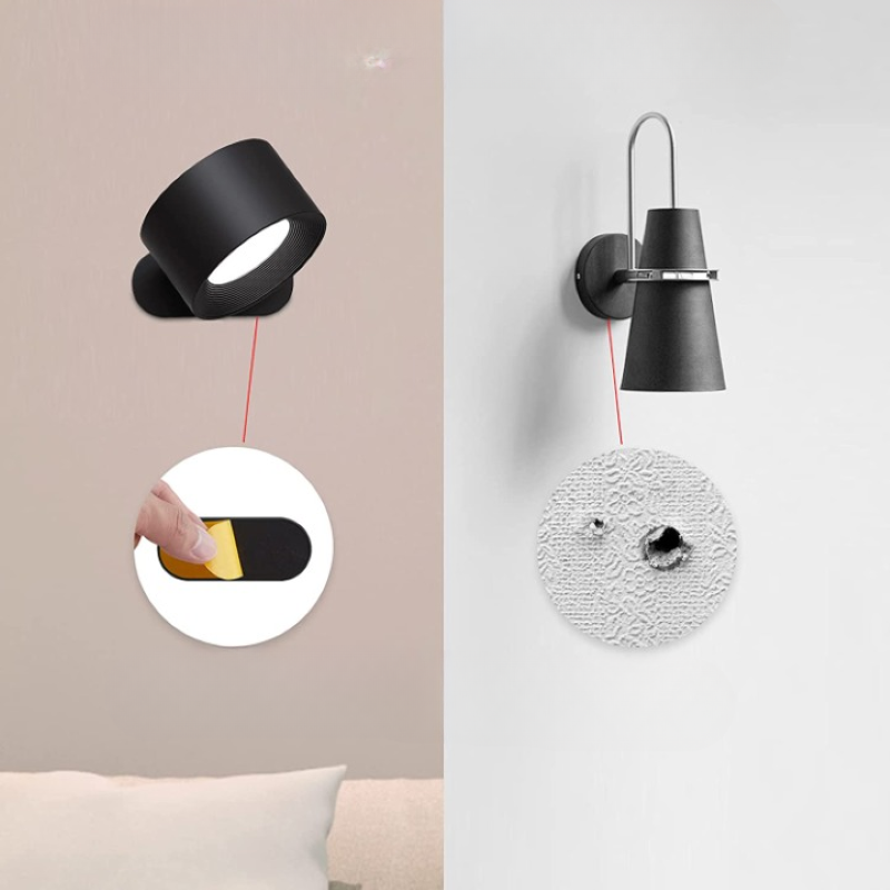 Junips | LED Wall Lights, Wall-mounted Lamps with Rechargeable Battery, 3 Color Temperatures & 3 Brightness Levels, 360° Rotatable Magnetic Ball, Wireless Wall Lights for Study, Reading, Nightstand