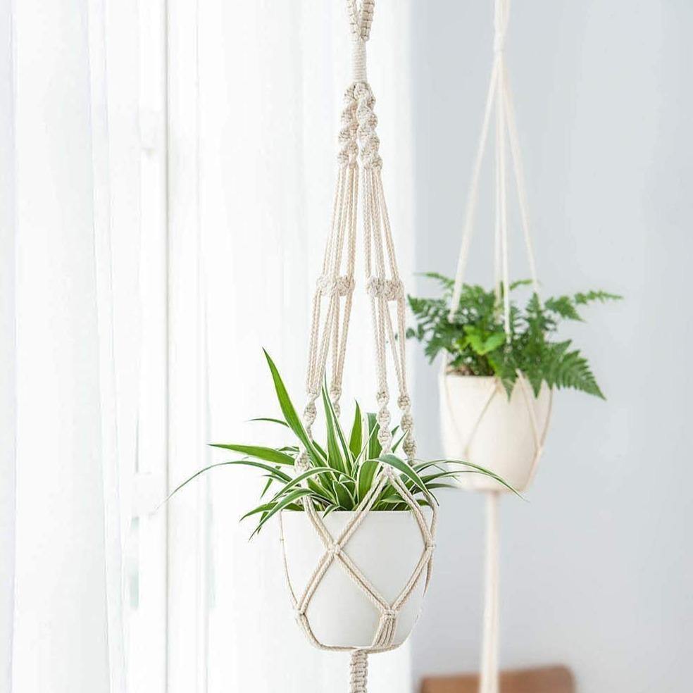 Junips | 4-piece handmade Boho macrame plant hanger set