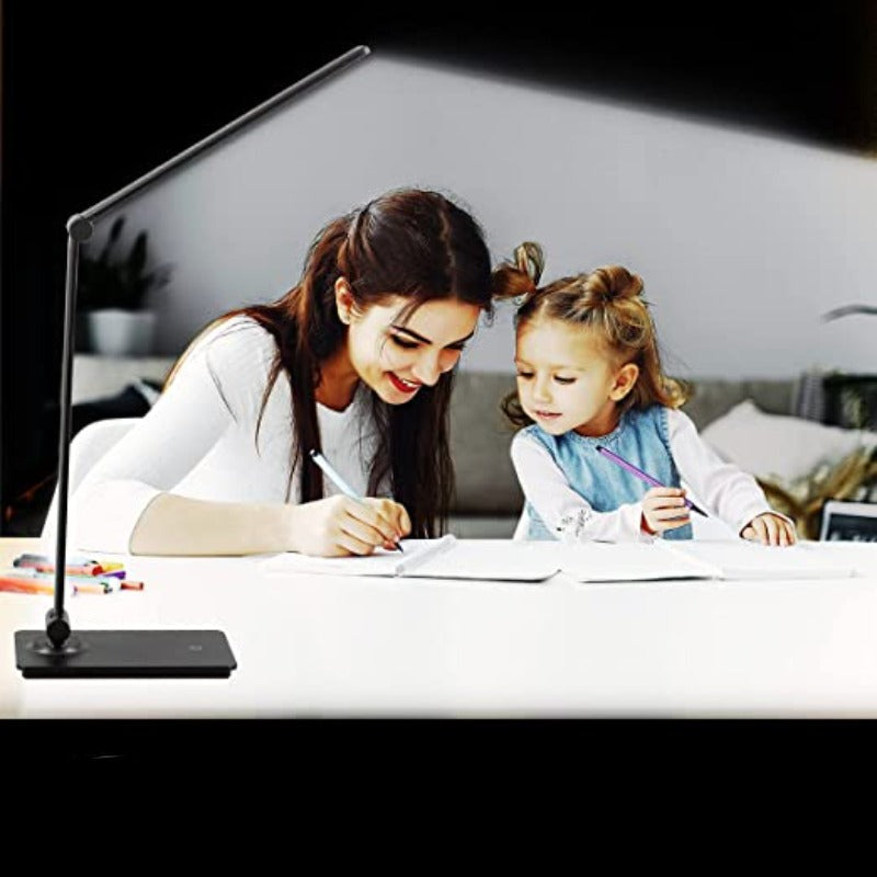 Junips | LED desk lamp, touch control desk lamp with 3 brightness levels, dimmable office lamp with adjustable arm, foldable table lamp for desk bedroom nightstand office