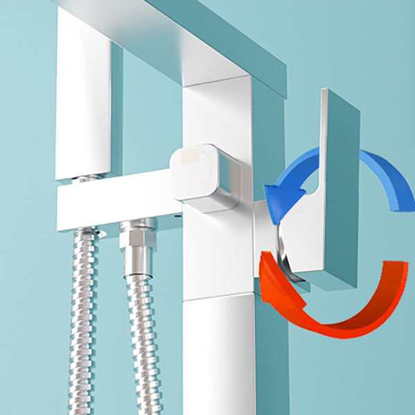 Junips | Modern Freestanding Bathtub Faucet Copper Floor Mounted Freestanding Bathtub Faucet