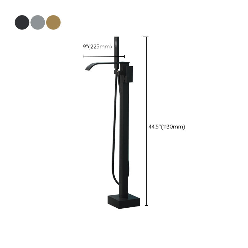 Junips | Modern Freestanding Bathtub Faucet Copper Floor Mounted Freestanding Bathtub Faucet