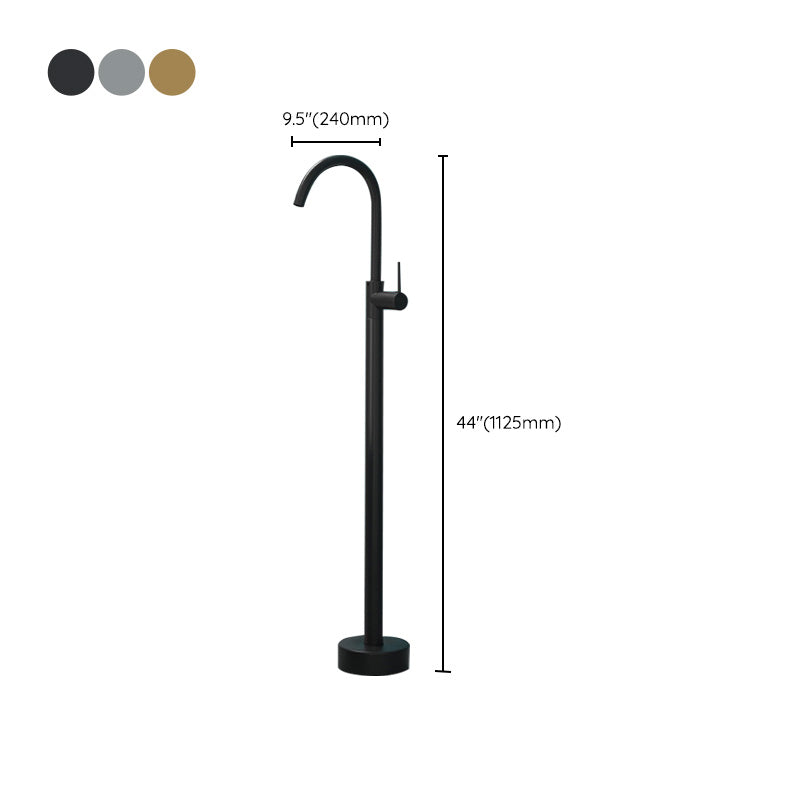 Junips | Modern Freestanding Bathtub Faucet Copper Floor Mounted Freestanding Bathtub Faucet
