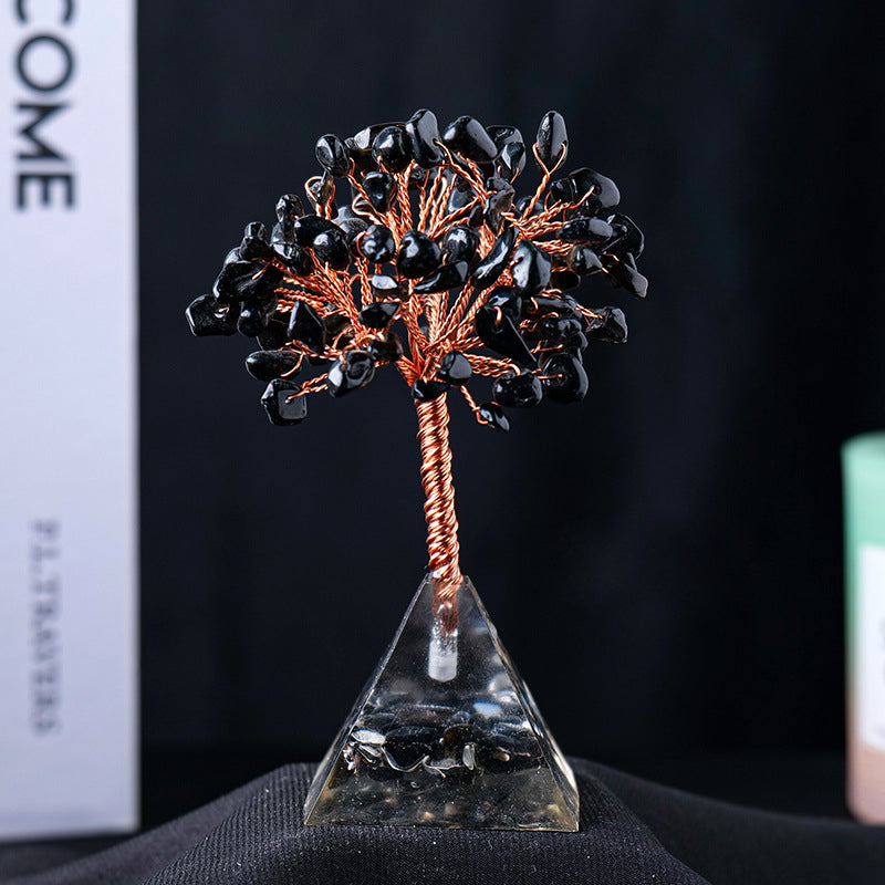 Junips | Natural Stone Gravel Pyramid Base Feng Shui Tree