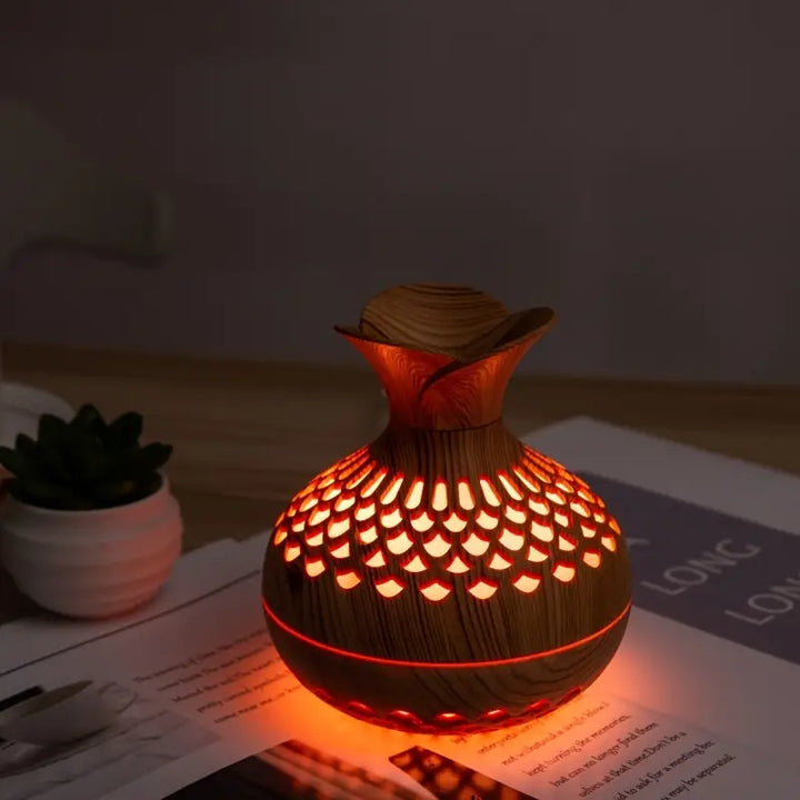 Junips | Aromatherapy air humidifier with LED – Diffuser in wood look & night light