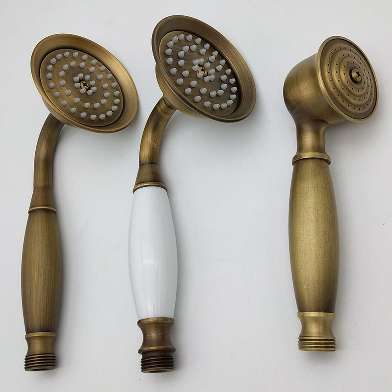 Junips | Traditional Handheld Shower Head with Hose Polished Brass Wall Mounted Shower Head