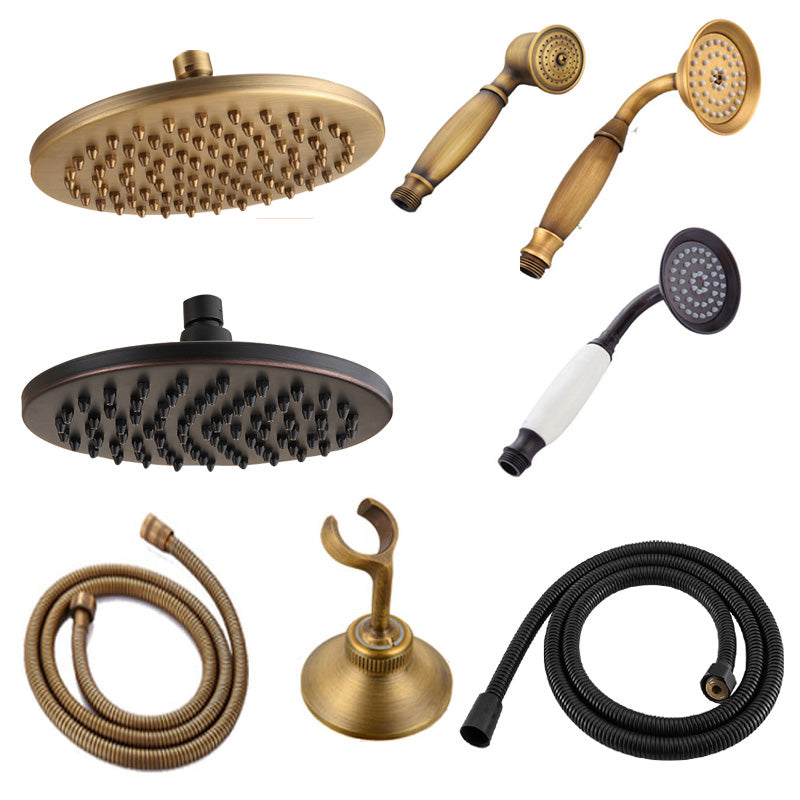 Junips | Traditional Handheld Shower Head with Hose Polished Brass Wall Mounted Shower Head