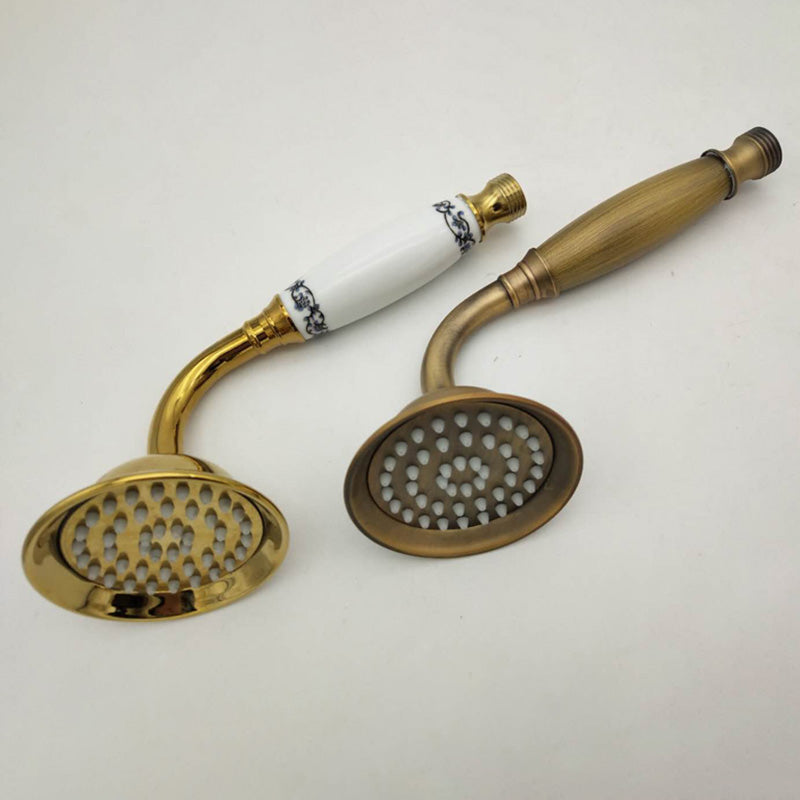 Junips | Traditional Handheld Shower Head with Hose Polished Brass Wall Mounted Shower Head