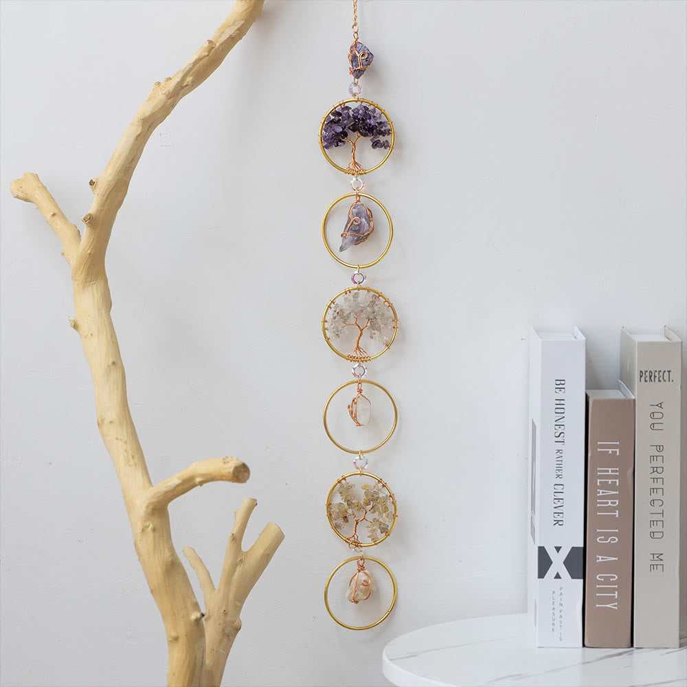 Junips | Crystal Tree of Life 6 Rings Wall Decor Ornament
