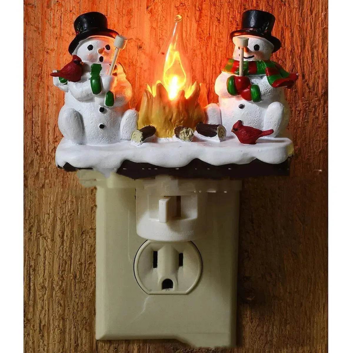 Junips | Christmas Snowman And Campfire Night Light Gift for kids